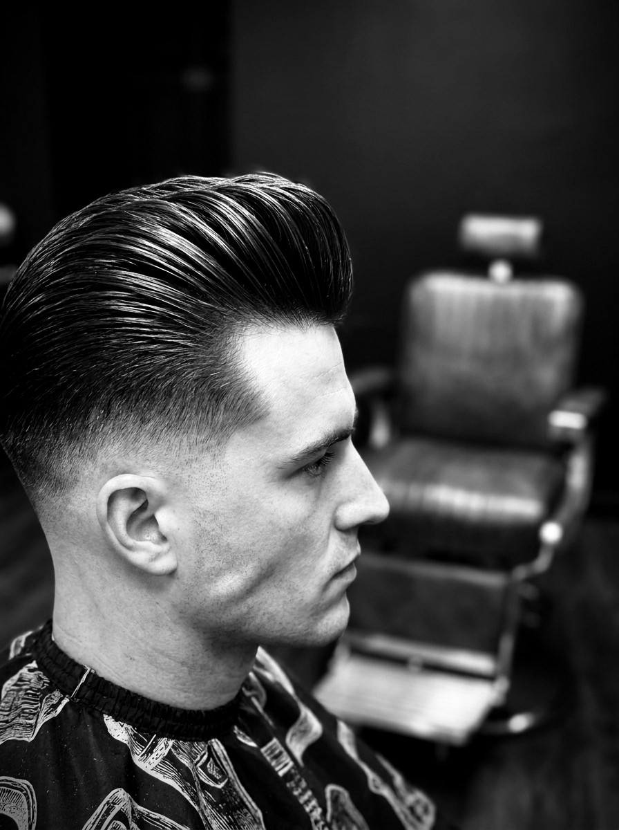 Textured mullet with burst fade and hair design